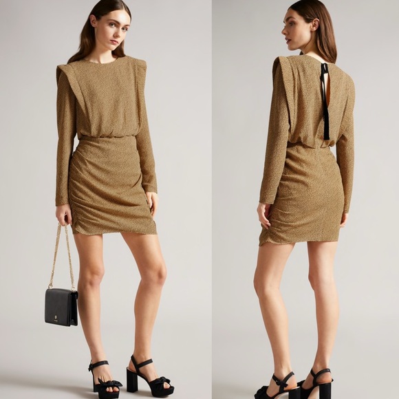 Ted Baker "Quinci" $285 Mini Dress With Shoulder Detail Avail Sz US 4/6 & 8 - Picture 1 of 17